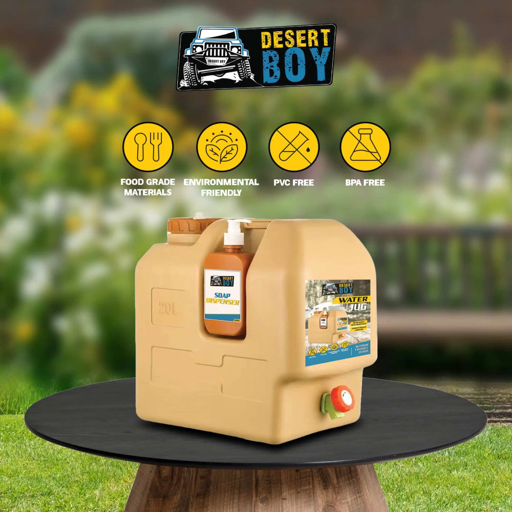 DESERT BOY WATER CONTAINER 20L WITH SOAP DISPENSER - Image 1
