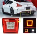 ⁦Sportz LED لايت ضباب خلفي حق نيسان 370Z (موديل 2009 إلى 2019) – لون أحمر & شفاف⁩ - الصورة ⁦3⁩
