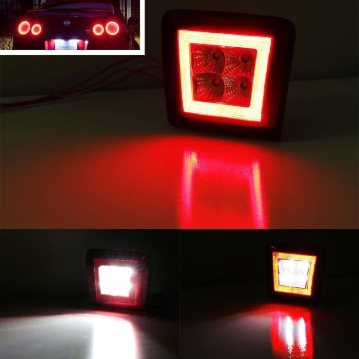 ⁦Sportz LED لايت ضباب خلفي حق نيسان 370Z (موديل 2009 إلى 2019) – لون أحمر & شفاف⁩ - الصورة ⁦2⁩