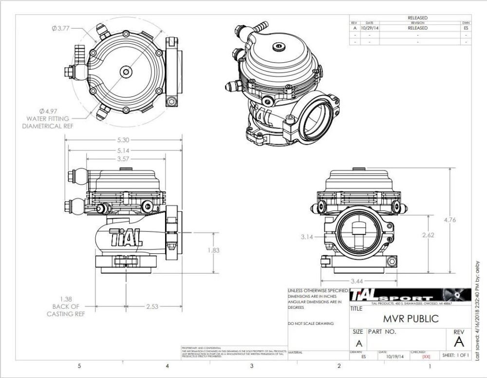 ⁦TiAL MVR 44mm Wastegate⁩ - الصورة ⁦4⁩